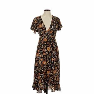 Blue Rain flutter sleeve wrap dress size M